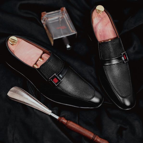 Men Textured Formal Slip-On Shoes